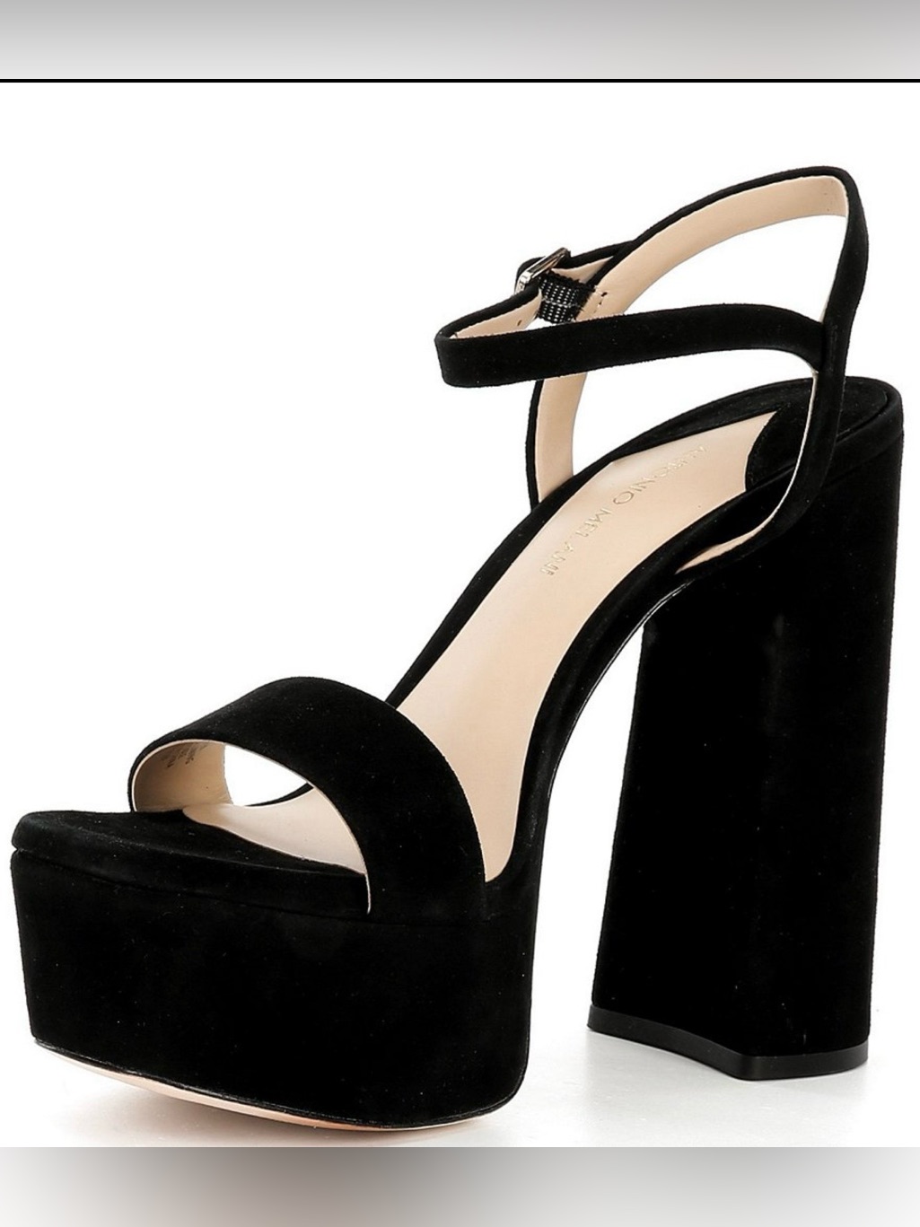 Nwt Antonio Melani Suede Platform Sandals With A Heel. Color: Black.Sz.8